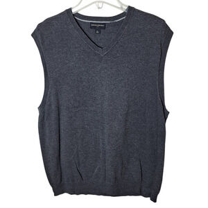 Banana Republic Men's XL Charcoal Gray Lightweight Cotton Sweater Vest